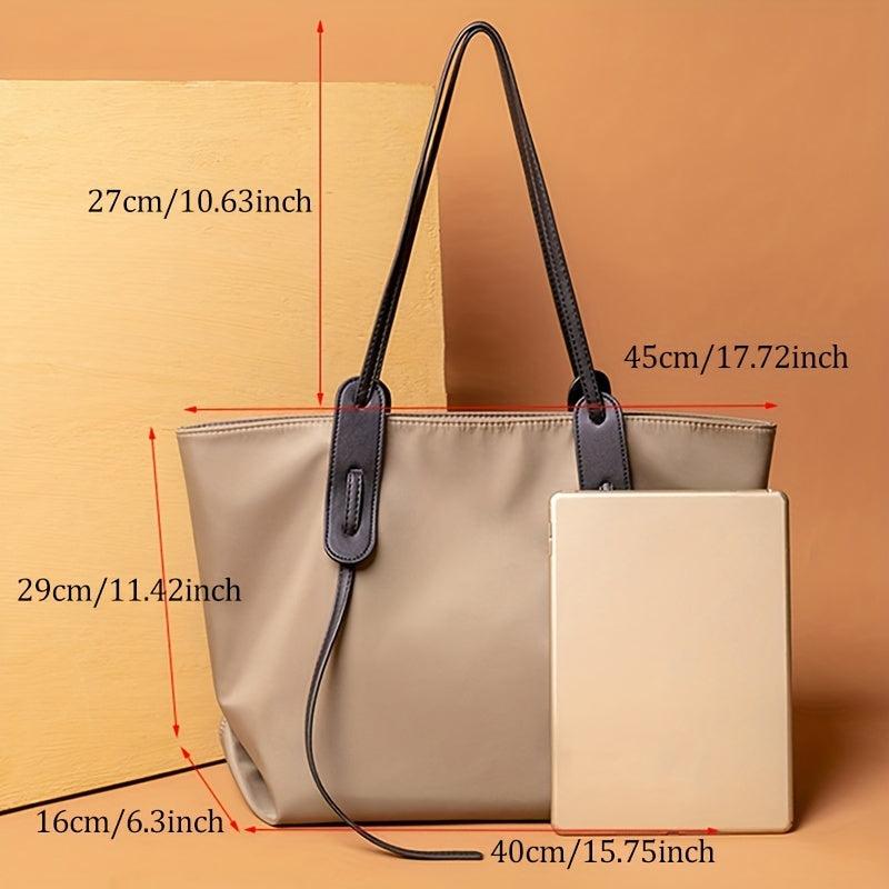 Large Nylon Tote Bag for Commuter & School & Travel