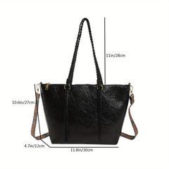 Vintage Pattern Wide Strap Retro Large Handbag