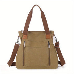 Vintage Canvas Tote Bag Large Capacity Retro Hobo Shoulder Bag