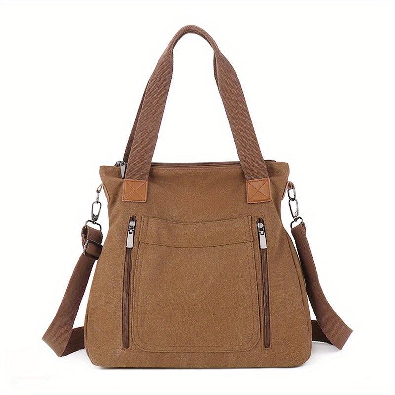 Vintage Canvas Tote Bag Large Capacity Retro Hobo Shoulder Bag