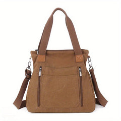 Vintage Canvas Tote Bag Large Capacity Retro Hobo Shoulder Bag