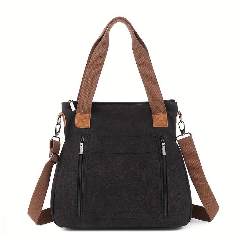 Vintage Canvas Tote Bag Large Capacity Retro Hobo Shoulder Bag