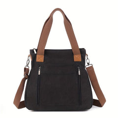 Vintage Canvas Tote Bag Large Capacity Retro Hobo Shoulder Bag