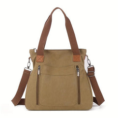 Vintage Canvas Tote Bag Large Capacity Retro Hobo Shoulder Bag