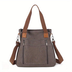 Vintage Canvas Tote Bag Large Capacity Retro Hobo Shoulder Bag