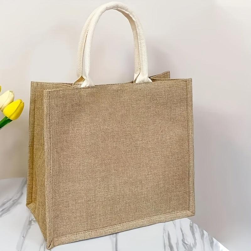 Large Capacity Canvas Satchel Tote Bag With Wristlet