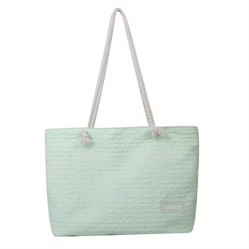 Summer Ruched Pattern Tote Bag All Match Stylish Shoulder Bag