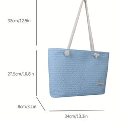 Summer Ruched Pattern Tote Bag All Match Stylish Shoulder Bag