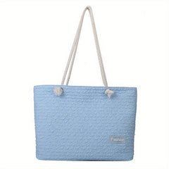 Summer Ruched Pattern Tote Bag All Match Stylish Shoulder Bag