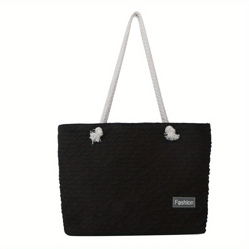 Summer Ruched Pattern Tote Bag All Match Stylish Shoulder Bag