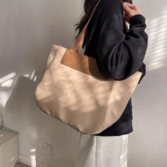 Large Capacity Colorblock Shoulder Bag All Match Storage Bag