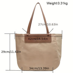 Large Capacity Colorblock Shoulder Bag All Match Storage Bag