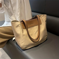 Large Capacity Colorblock Shoulder Bag All Match Storage Bag