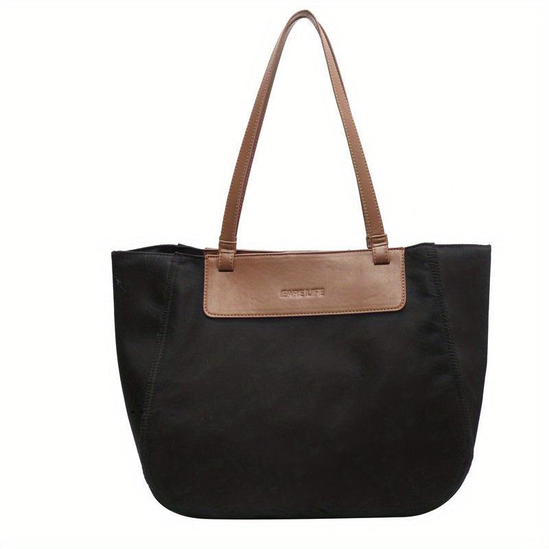 Large Capacity Colorblock Shoulder Bag All Match Storage Bag