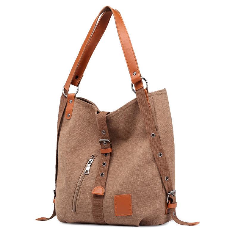 Retro Canvas Tote Bag Lightweight Large Capacity Shoulder Bag