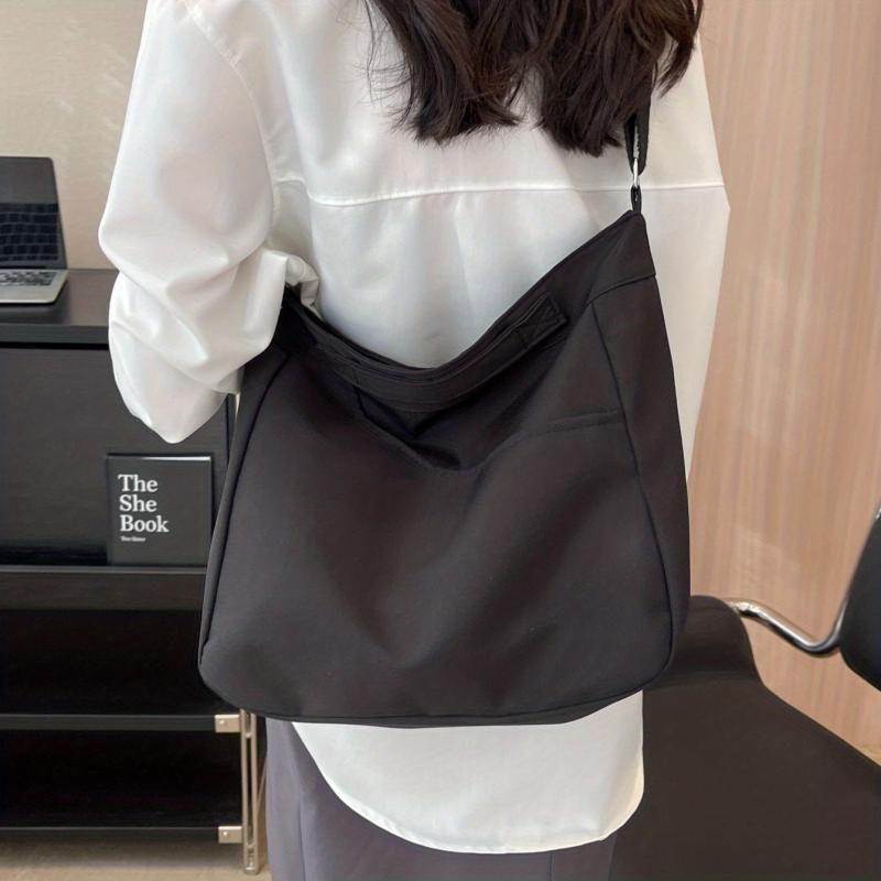 Minimalist Crossbody Bag Large Capacity Solid Color Shoulder Bag