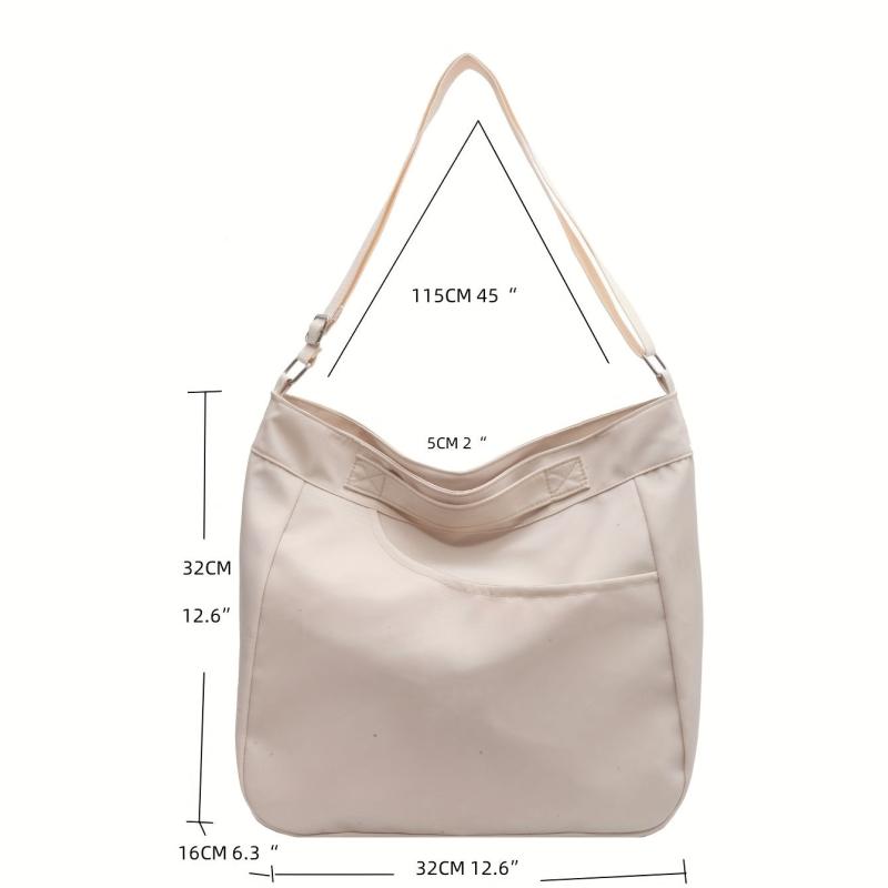 Minimalist Crossbody Bag Large Capacity Solid Color Shoulder Bag