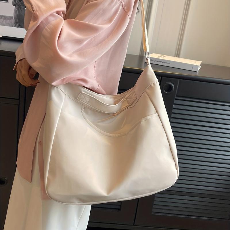 Minimalist Crossbody Bag Large Capacity Solid Color Shoulder Bag