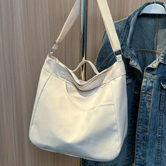 Minimalist Crossbody Bag Large Capacity Solid Color Shoulder Bag