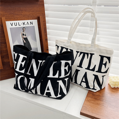 Durable Canvas Tote Bag Large Capacity Handbag Double Handle Shopping Bag