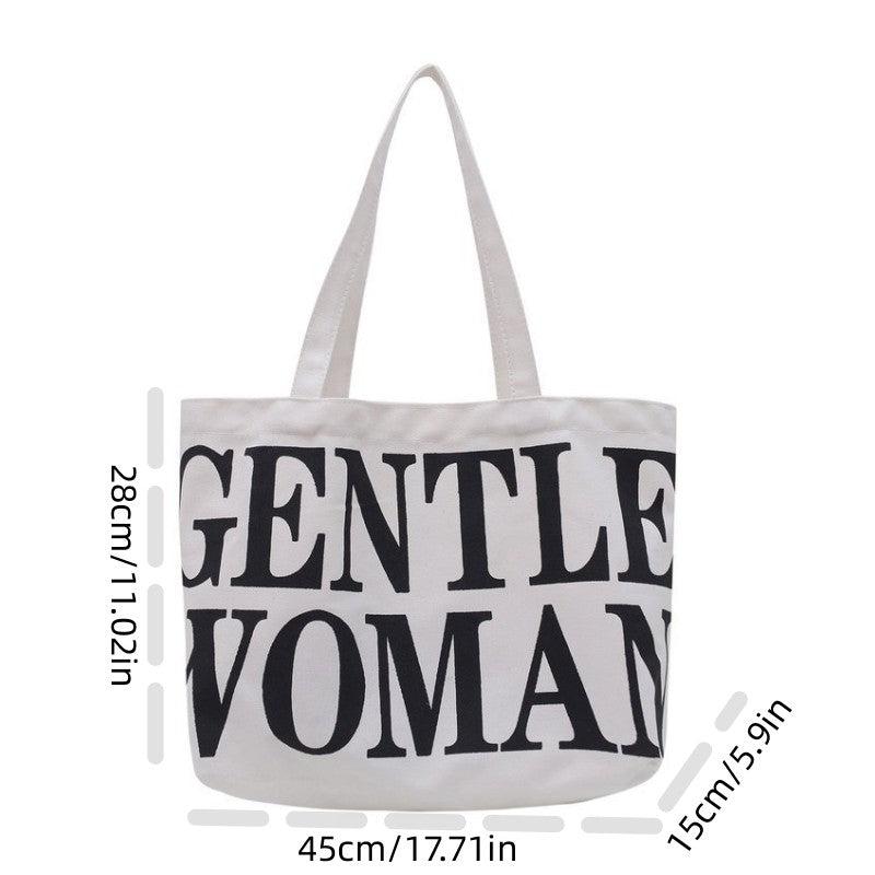 Durable Canvas Tote Bag Large Capacity Handbag Double Handle Shopping Bag