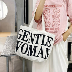 Durable Canvas Tote Bag Large Capacity Handbag Double Handle Shopping Bag