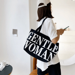 Durable Canvas Tote Bag Large Capacity Handbag Double Handle Shopping Bag