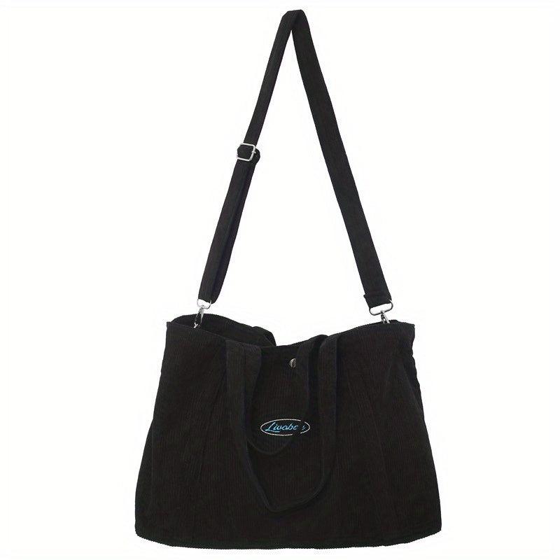 Corduroy Tote Bag Large Capacity All Match School Bag
