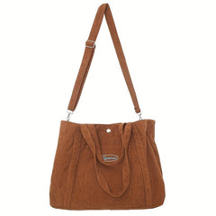 Corduroy Tote Bag Large Capacity All Match School Bag