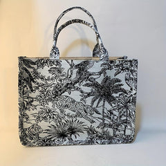 Large Capacity Retro Jacquard Embroidered Canvas Tote Bag