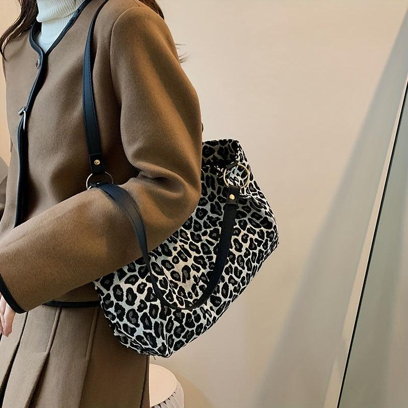 Leopard Pattern Tote Bag Large Capacity Shoulder Bag