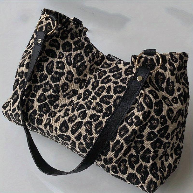 Leopard Pattern Tote Bag Large Capacity Shoulder Bag