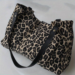 Leopard Pattern Tote Bag Large Capacity Shoulder Bag