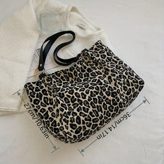 Leopard Pattern Tote Bag Large Capacity Shoulder Bag