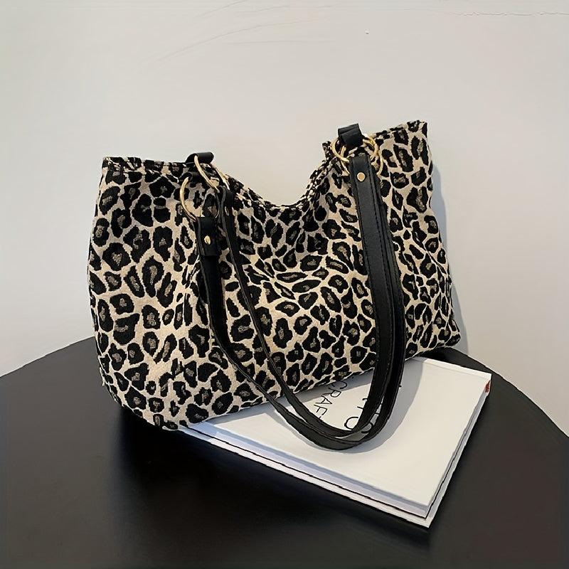 Leopard Pattern Tote Bag Large Capacity Shoulder Bag