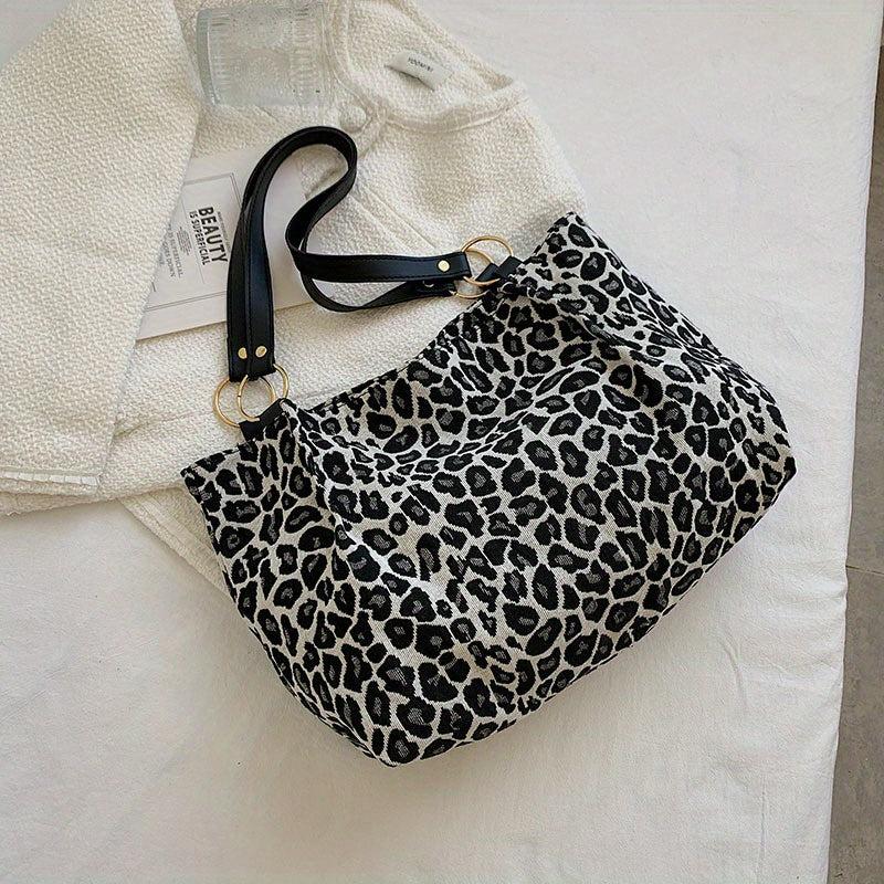 Leopard Pattern Tote Bag Large Capacity Shoulder Bag