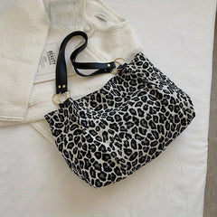 Leopard Pattern Tote Bag Large Capacity Shoulder Bag