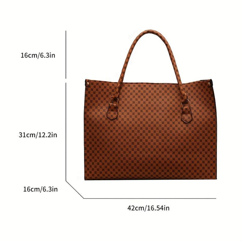 Vintage Large Capacity PU Leather Tote Bag Shoulder Bag