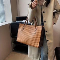 Vintage Large Capacity PU Leather Tote Bag Shoulder Bag