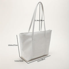 Rhombus Embossed Tote Bag Large Capacity Handbags