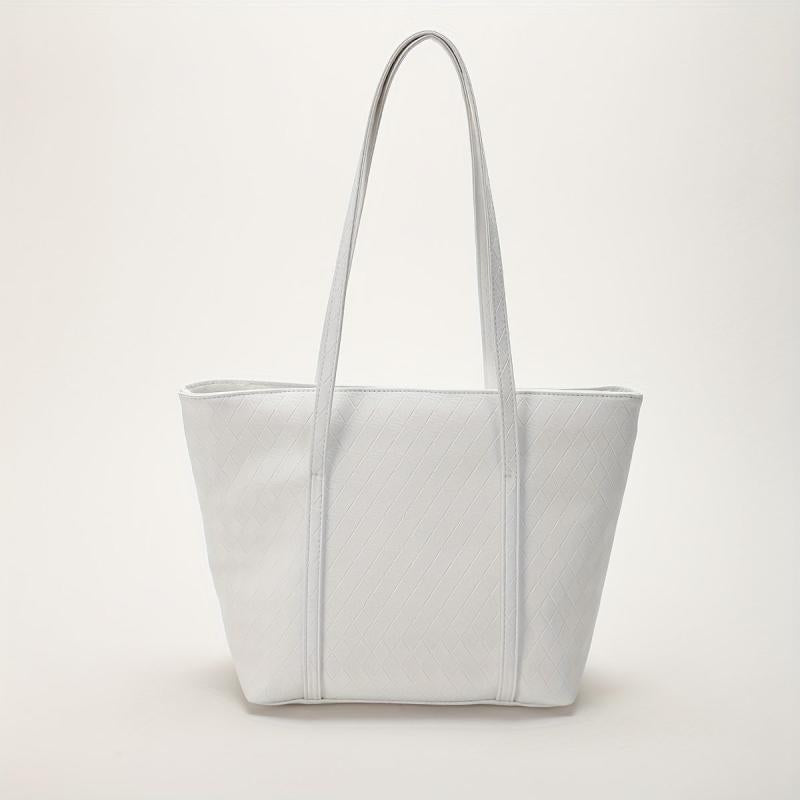 Rhombus Embossed Tote Bag Large Capacity Handbags