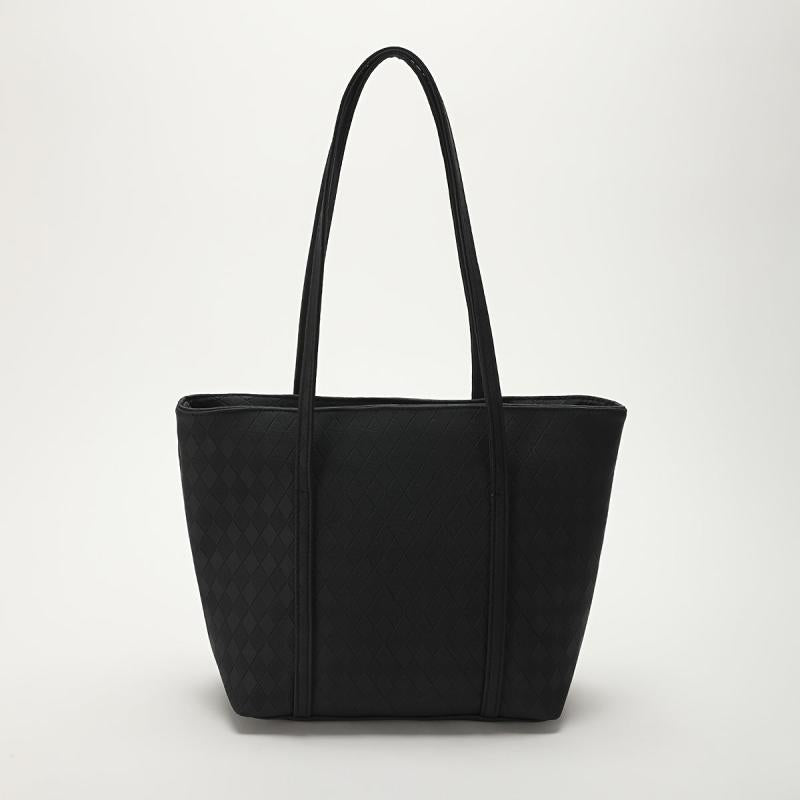 Rhombus Embossed Tote Bag Large Capacity Handbags