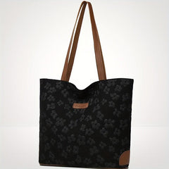Floral Pattern Canvas Tote Bag Large Capacity Shoulder Bag