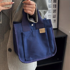 Vintage Canvas Tote Bag Small Handbag Women's Casual Purse