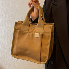 Vintage Canvas Tote Bag Small Handbag Women's Casual Purse