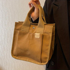 Vintage Canvas Tote Bag Small Handbag Women's Casual Purse