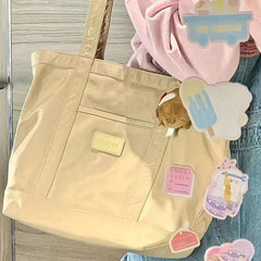 Large Nylon Tote Bag for Women School Travel