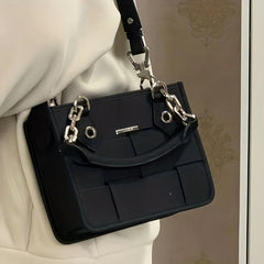 Plaid Underarm Bag PU Leather Textured Bag Purse Baguette