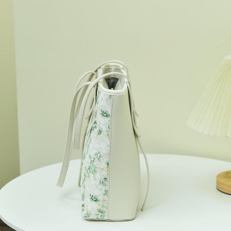 Floral Pattern Shoulder Bag Stylish Tote Bag Women's Large Capacity Handbag