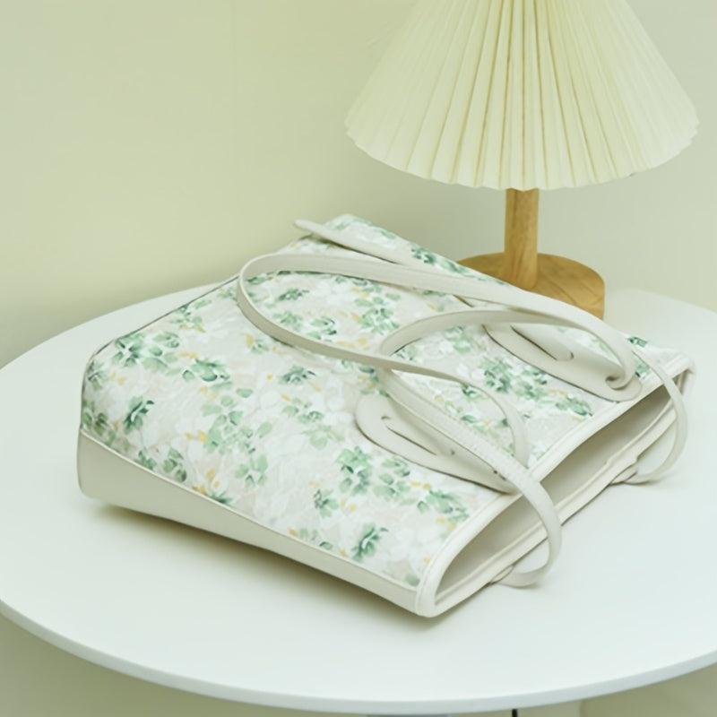 Floral Pattern Shoulder Bag Stylish Tote Bag Women's Large Capacity Handbag